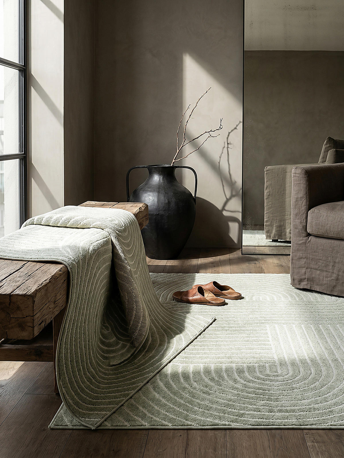 TEPPICH Outdoor Geometrisch MEZEN Polypropylen Grün 120 x 160 cm - Grün, Textil (120/160cm) - KADIMA DESIGN