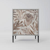 SIDEBOARD PASSING TIME, Grau, 57,5x42x72,5 cm, Schwarze Metallfüße - Multicolor/Schwarz, Holzwerkstoff/Metall (57.5/72.5/42cm) - SpaceRebels