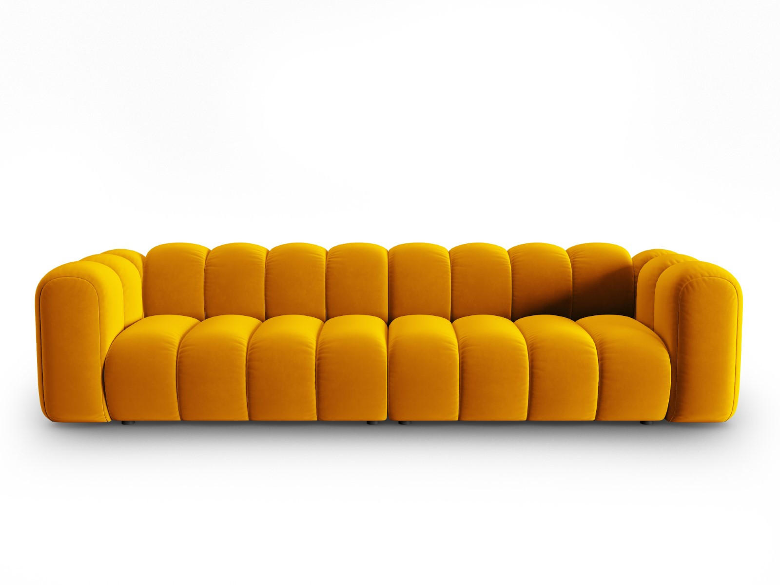 SOFA modular Lupine aus Samt gelb 4 Sitzplätze - Gelb, Textil (95/70/290cm) - Micadoni