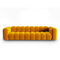SOFA modular Lupine aus Samt gelb 4 Sitzplätze - Gelb, Textil (95/70/290cm) - Micadoni