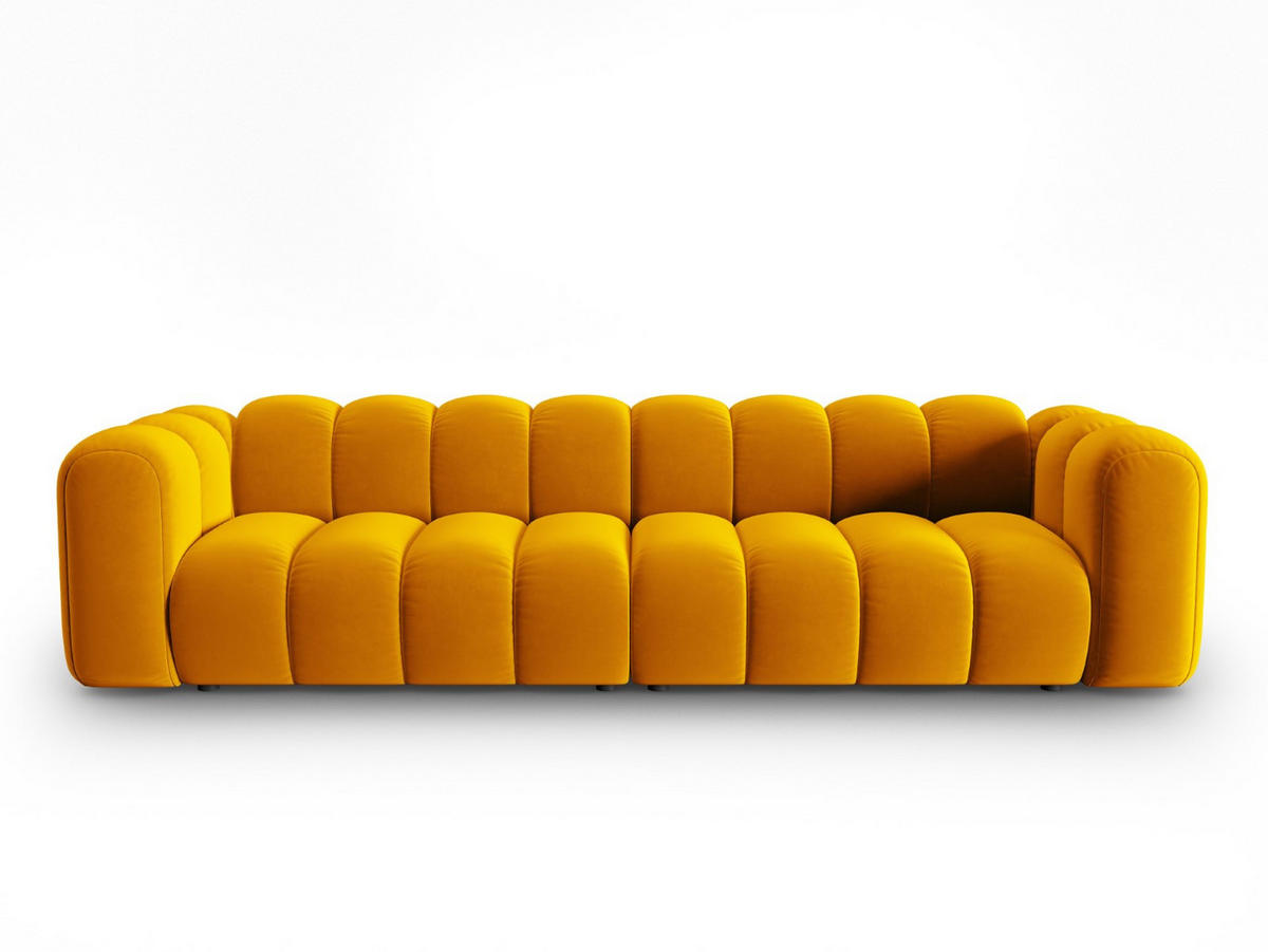 SOFA modular Lupine aus Samt gelb 4 Sitzplätze - Gelb, Textil (95/70/290cm) - Micadoni