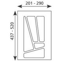 BESTECKEINSATZ zuschneidbar 20-29cm Besteckkasten für 30cm Schublade kürzbar - Grau, Kunststoff (29/5/52cm)
