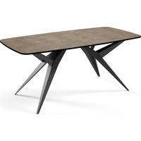 ESSTISCH Trax ausziehbar rechteckig oval, Beton-Optik Dunkelgrau 180-260/90/76 - Dunkelgrau/Schwarz, Holzwerkstoff/Metall (180/90/76cm) - WFL GROUP