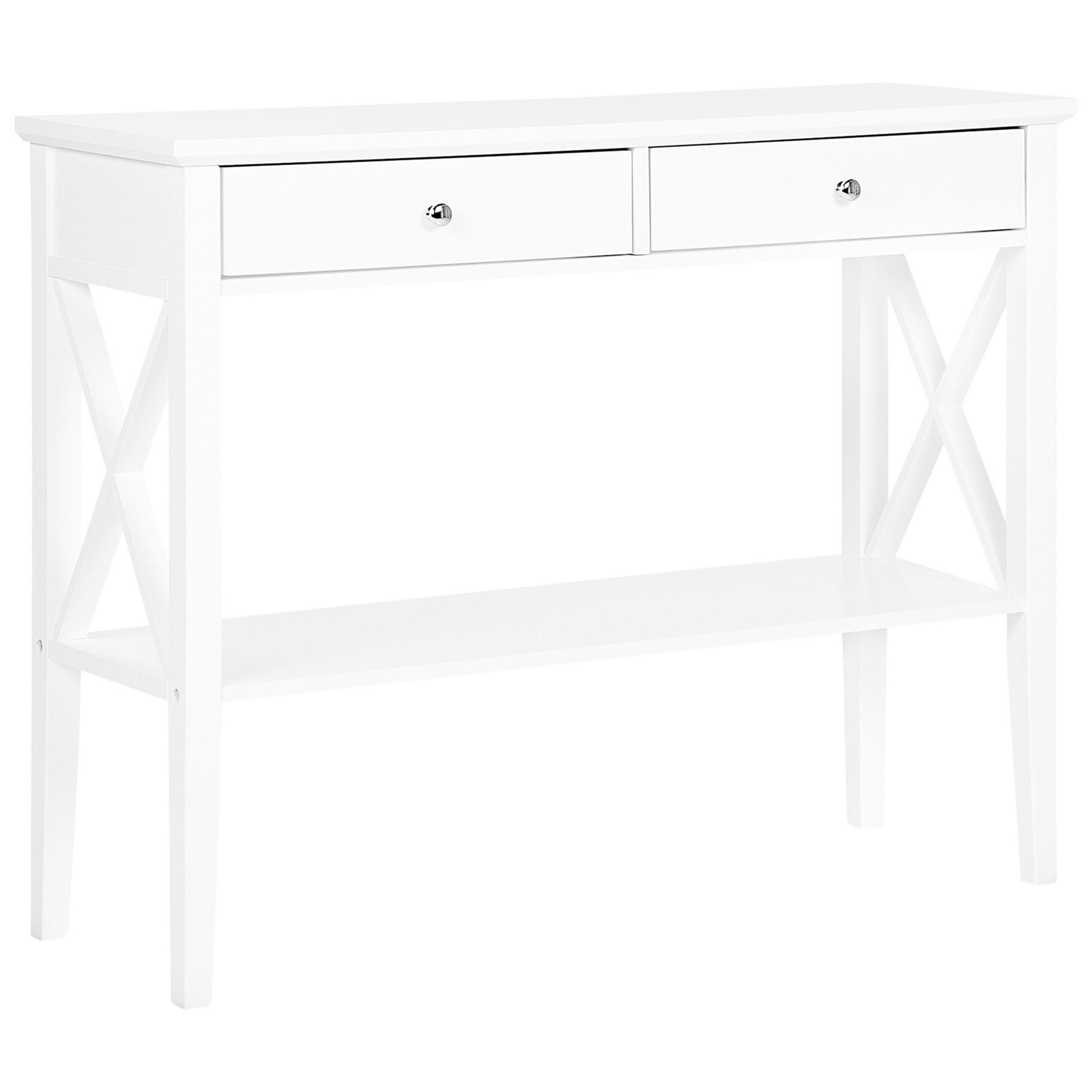 KONSOLENTISCH weiß 2 Schubladen Avenue - Weiß, Holzwerkstoff (35/100/80cm) - Beliani