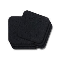 UNTERSETZER - Veganes Leder - Schwarz - 10 x 10 cm - 6 Stück - Schwarz, Kunststoff (10/10cm) - Cookinglife