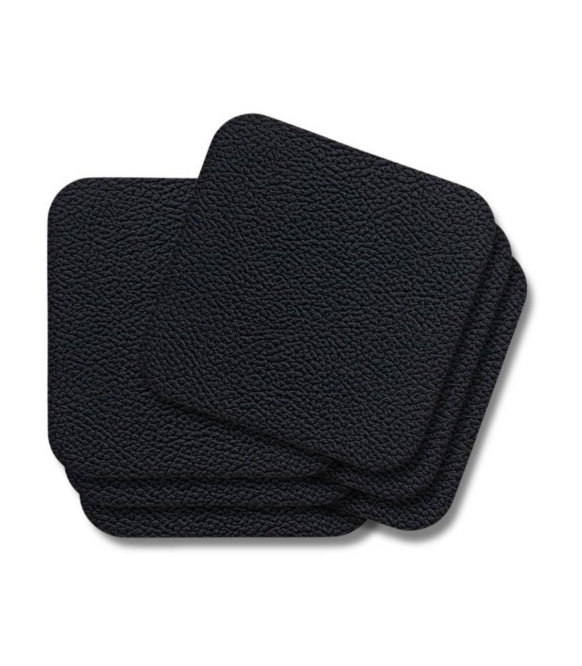 UNTERSETZER - Veganes Leder - Schwarz - 10 x 10 cm - 6 Stück - Schwarz, Kunststoff (10/10cm) - Cookinglife