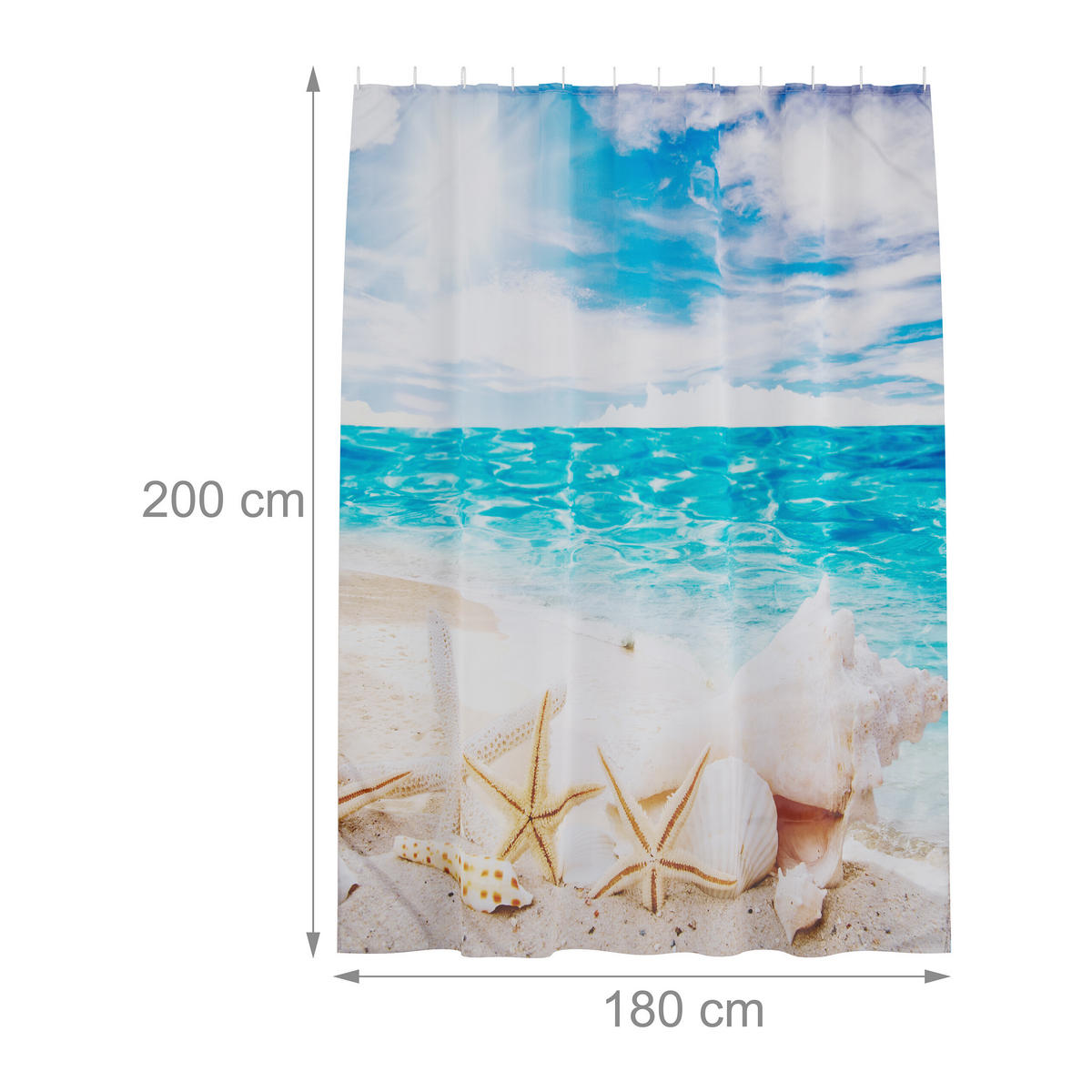 DUSCHVORHANG - Multicolor, Textil (180/0.1cm) - Relaxdays