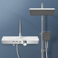 ÜBERKOPFBRAUSESET mit Drei Wasserauslassmethoden Thermostat mit Ablage Chrom - Chromfarben, Metall (44.5/127/45cm) - EMKE