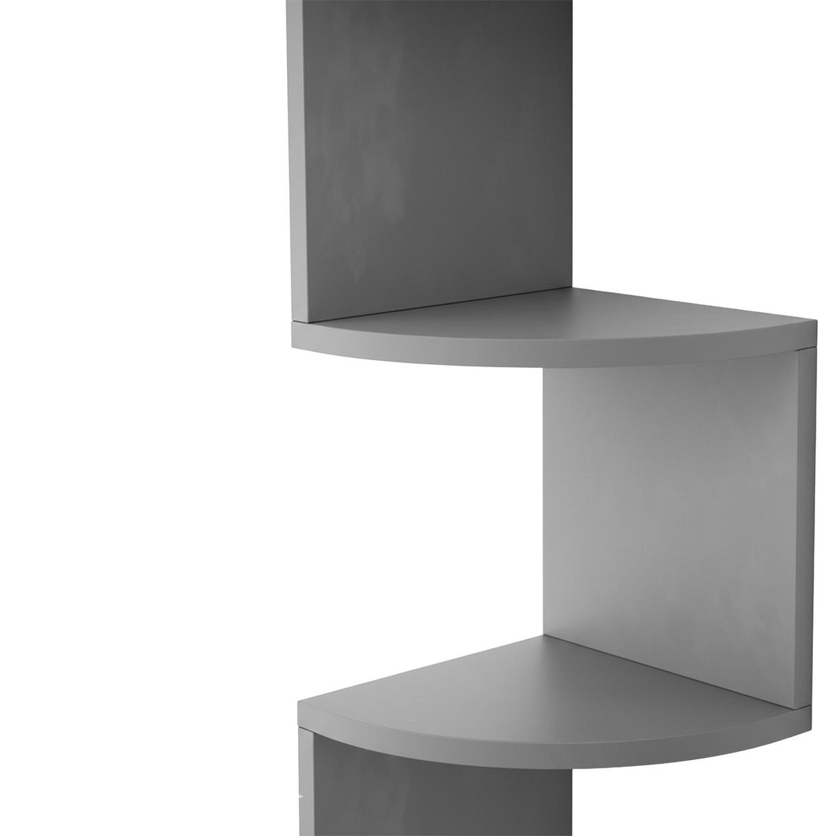 ROHOVÝ regál - antracitová, kompozitní dřevo (20/125/20cm) - Relaxdays