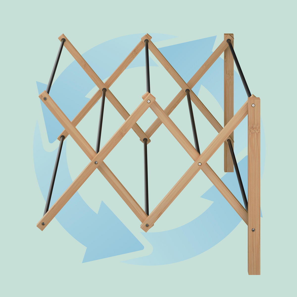 SUŠIAK na prádlo - viacfarebná, kov/drevo (71.5/45/59cm) - Relaxdays