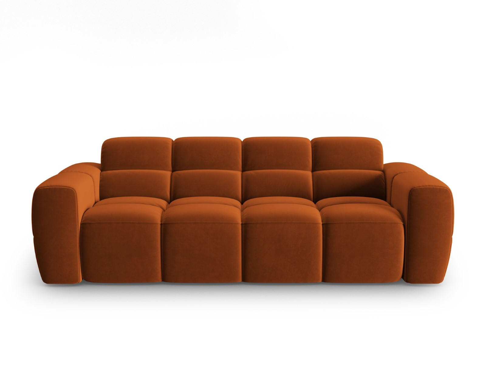 SOFA Lisa aus Samt terrakotta 3 Sitzplätze - Terra cotta, Textil (101/77/216cm) - Micadoni