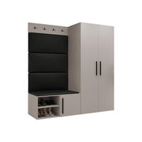 GARDEROBEN-SET Medi I - Kaschmir/Schwarz, Holzwerkstoff/Kunststoff (80/191/50cm) - MIRJAN24