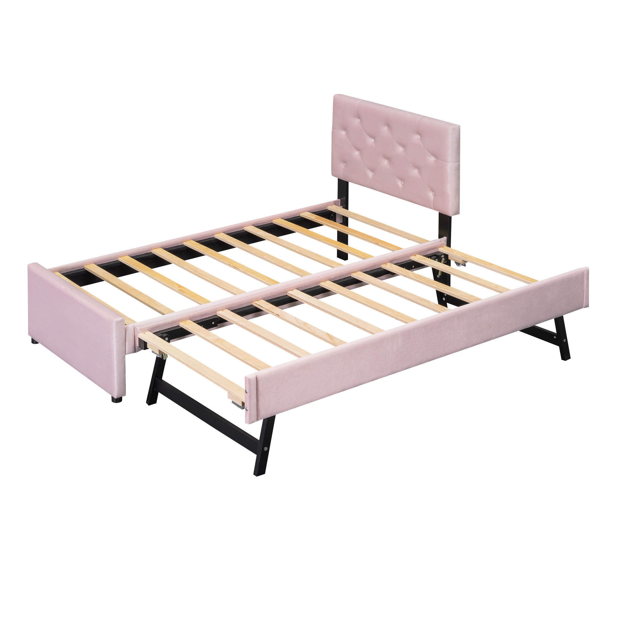 AUSZIEHBETT 90/200 cm DE-04903, mit in Rosa - Pink, Holzwerkstoff (90/200cm) - ComfortXL