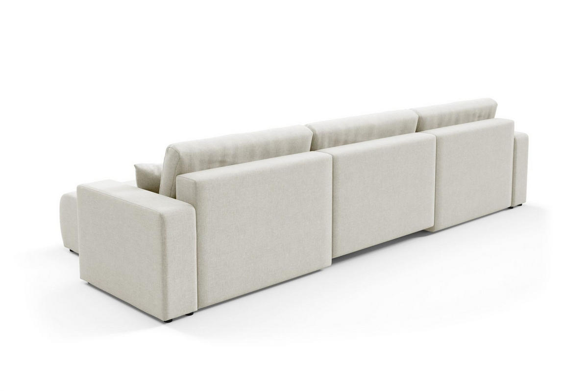 WOHNLANDSCHAFT Augusto - Creme, Holzwerkstoff/Textil (344/82/149cm) - Fun Möbel