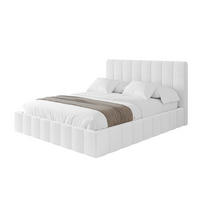 POLSTERBETT mit Bettkasten und Lattenrost, Boxbett ohne Matratze - FINO 160x200 Weiß - Weiß, Holzwerkstoff/Textil (160/200cm) - ALTDECOR