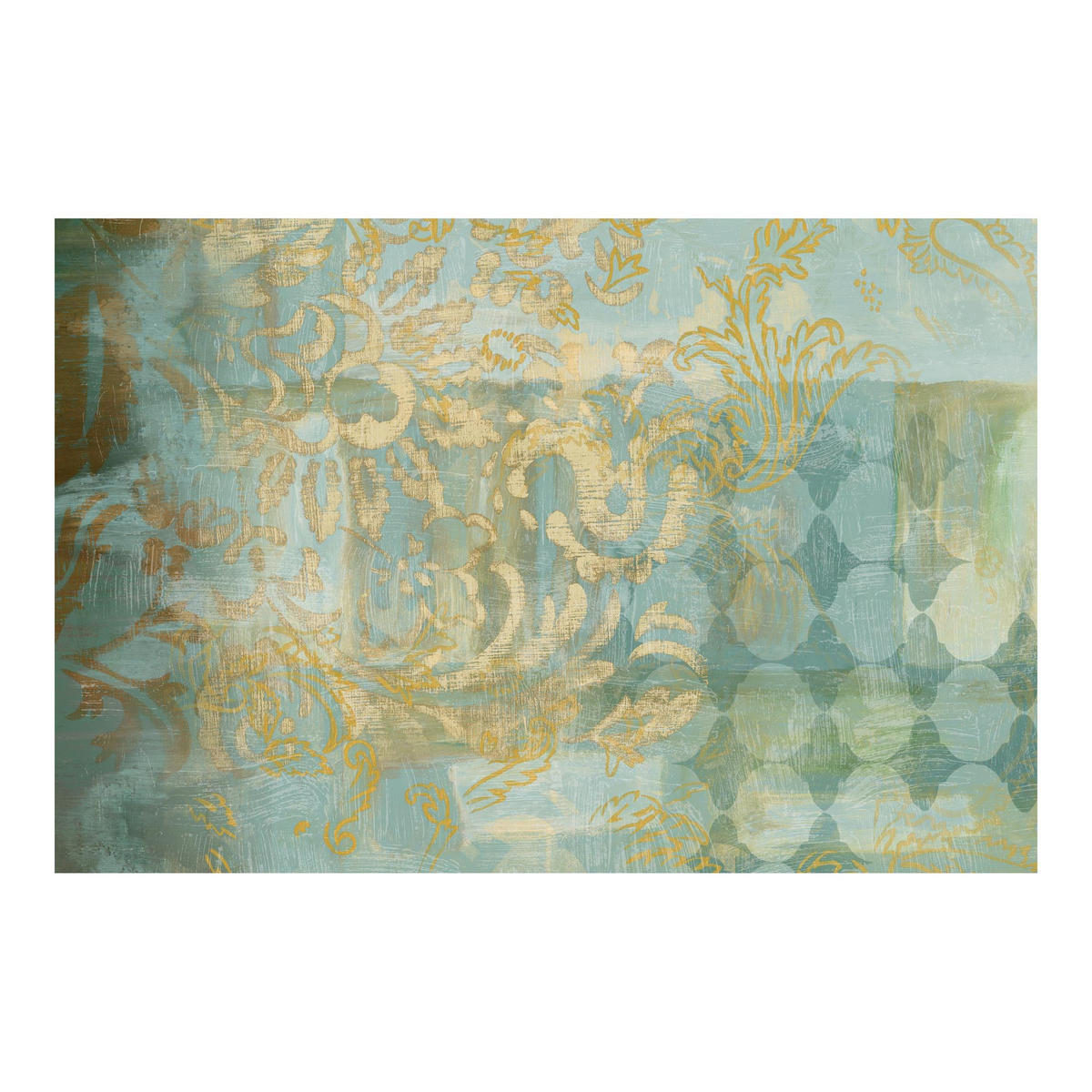 FOTOTAPETE Marokkanische Collage in Gold und Türkis 336/225 cm - Goldfarben, Papier (336/225cm) - Bilderwelten