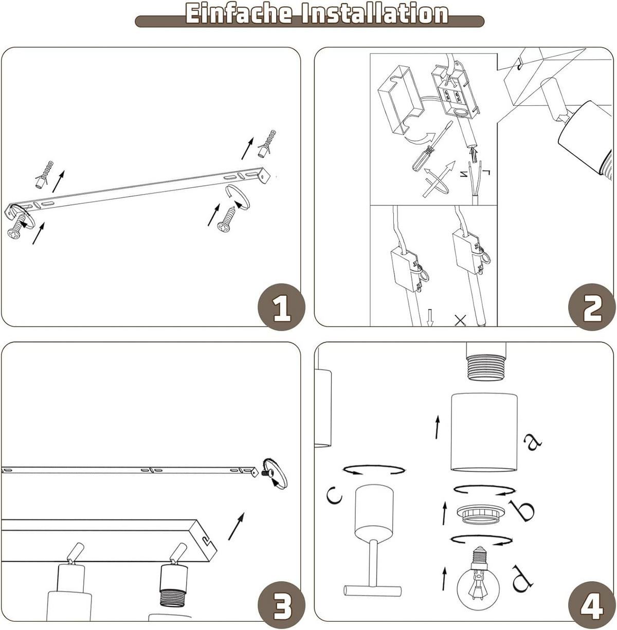 DECKENSTRAHLER Funkelbert 19/15/41 cm - Schwarz, Metall (41/19/15cm) - ZMH