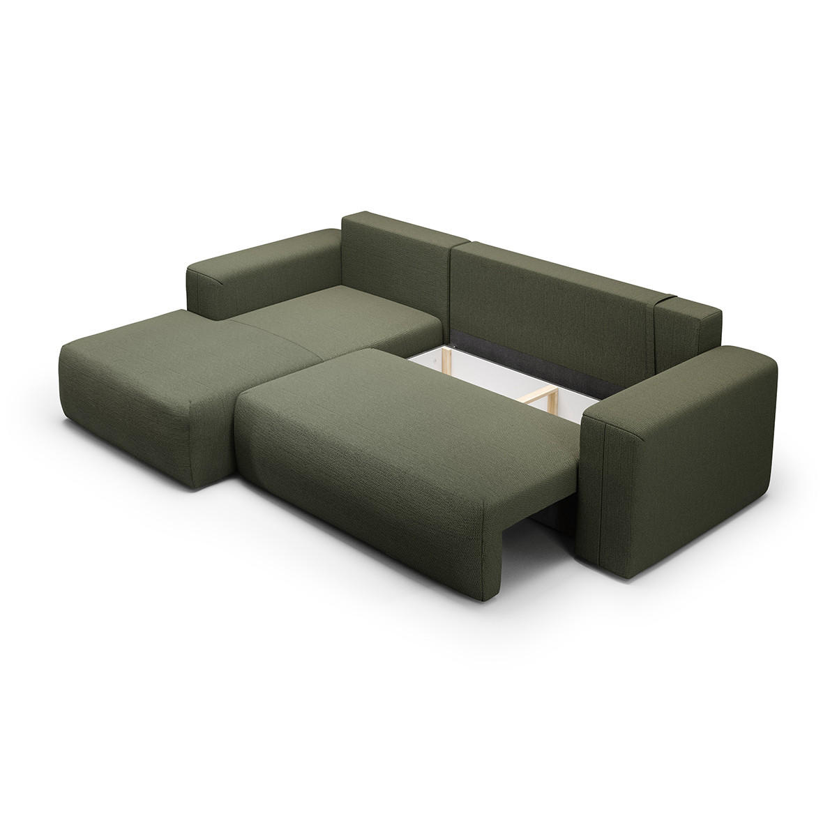 ECKSOFA Bliss 3 Sitzplätze Tannengrün - Grün, Holz (268/163cm) - Petits-meubles