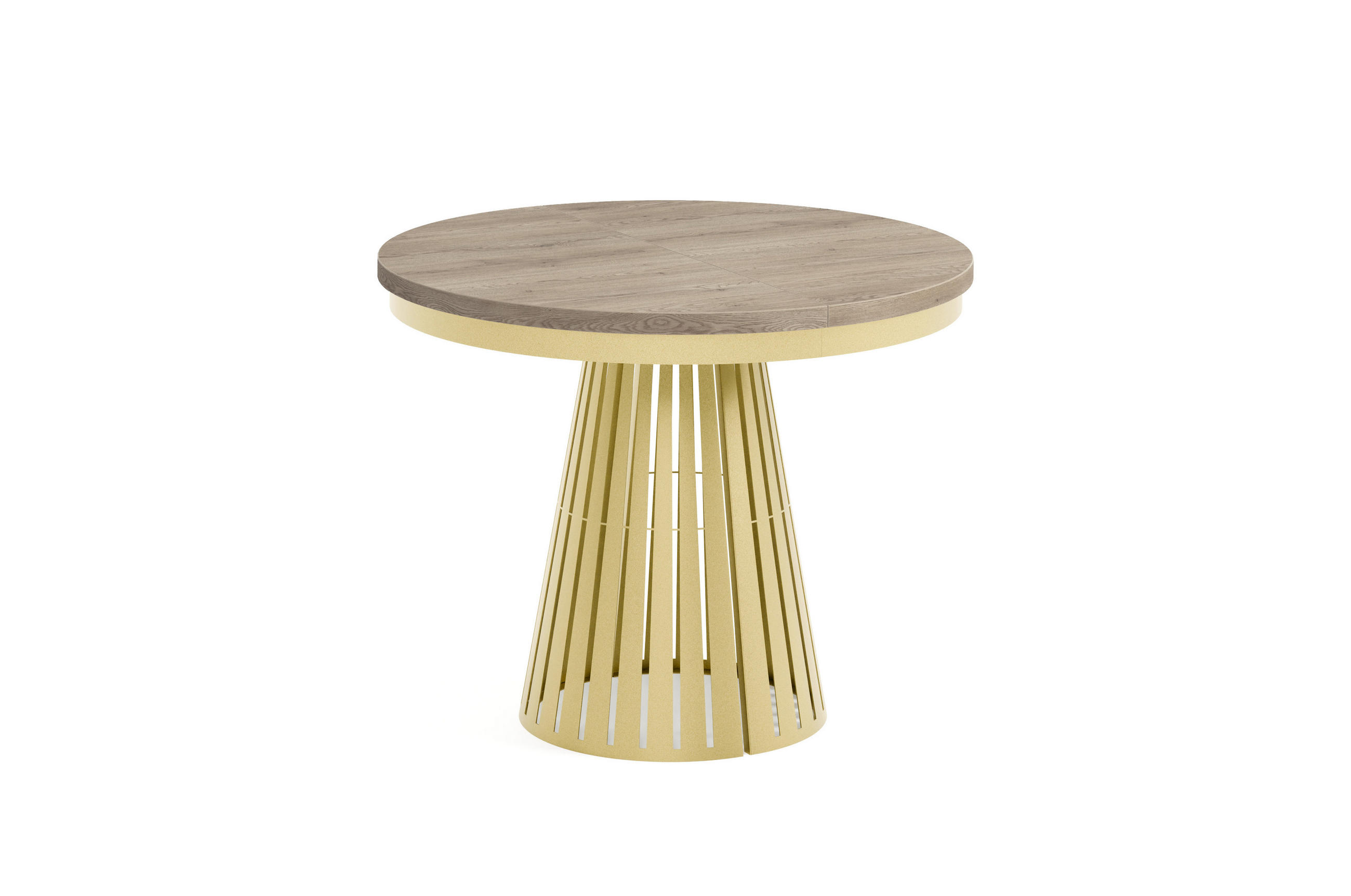 ESSTISCH Cone Bis - Goldfarben/Terracotta, Holzwerkstoff/Metall (100/100/76cm) - Meblini