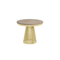 ESSTISCH Cone Bis - Goldfarben/Terracotta, Holzwerkstoff/Metall (100/100/76cm) - Meblini
