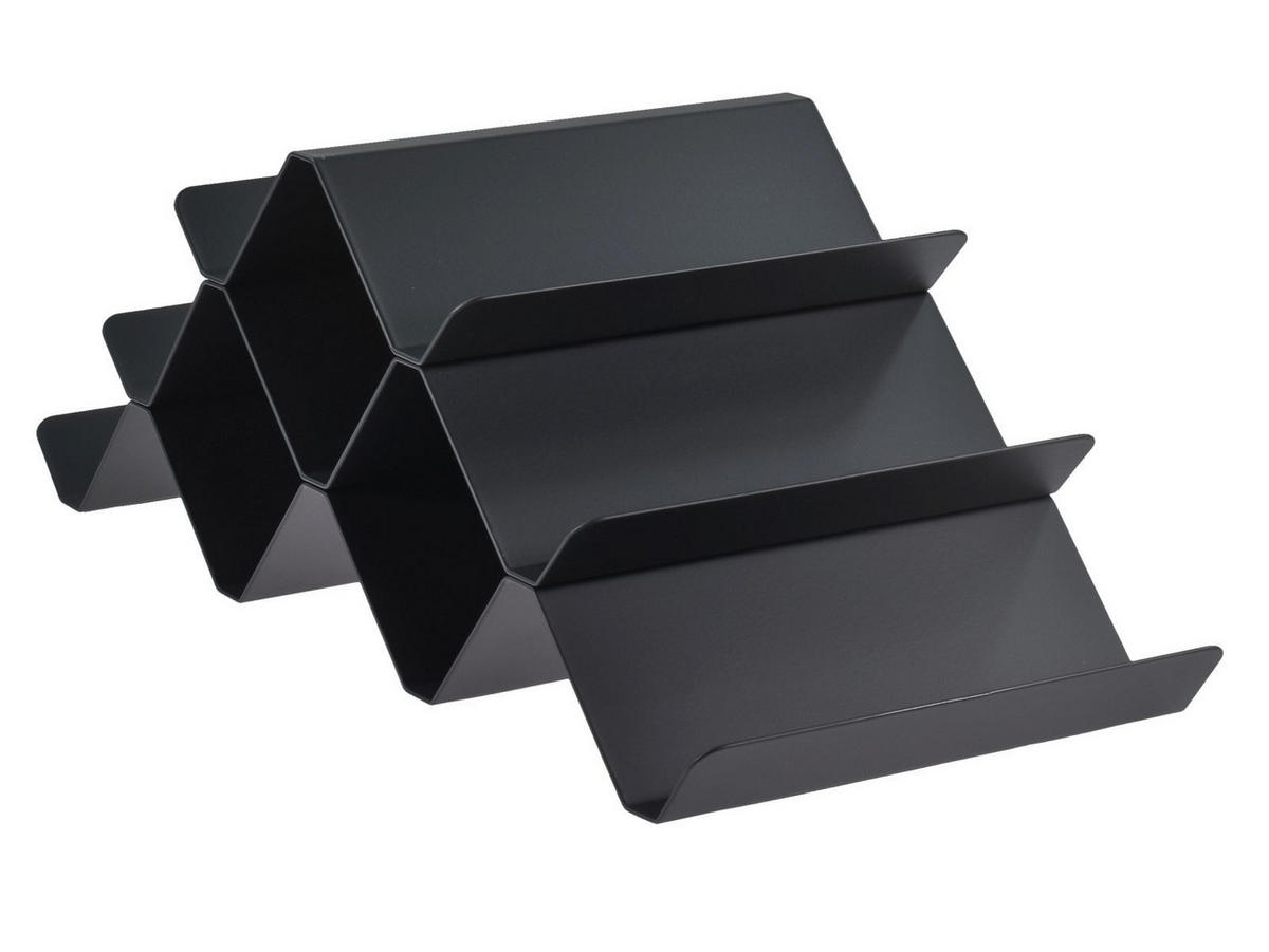 WEINREGAL Rocks schwarz für 9 Flaschen - Schwarz, Metall (51/20/18cm) - Zone Denmark