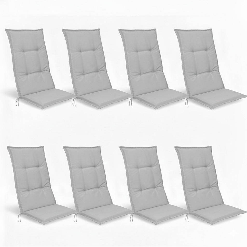HOCHLEHNERAUFLAGEN Base HL 120x50x6cm Hellgrau (8tlg) - Hellgrau, Textil (50/6/120cm) - Beautissu 