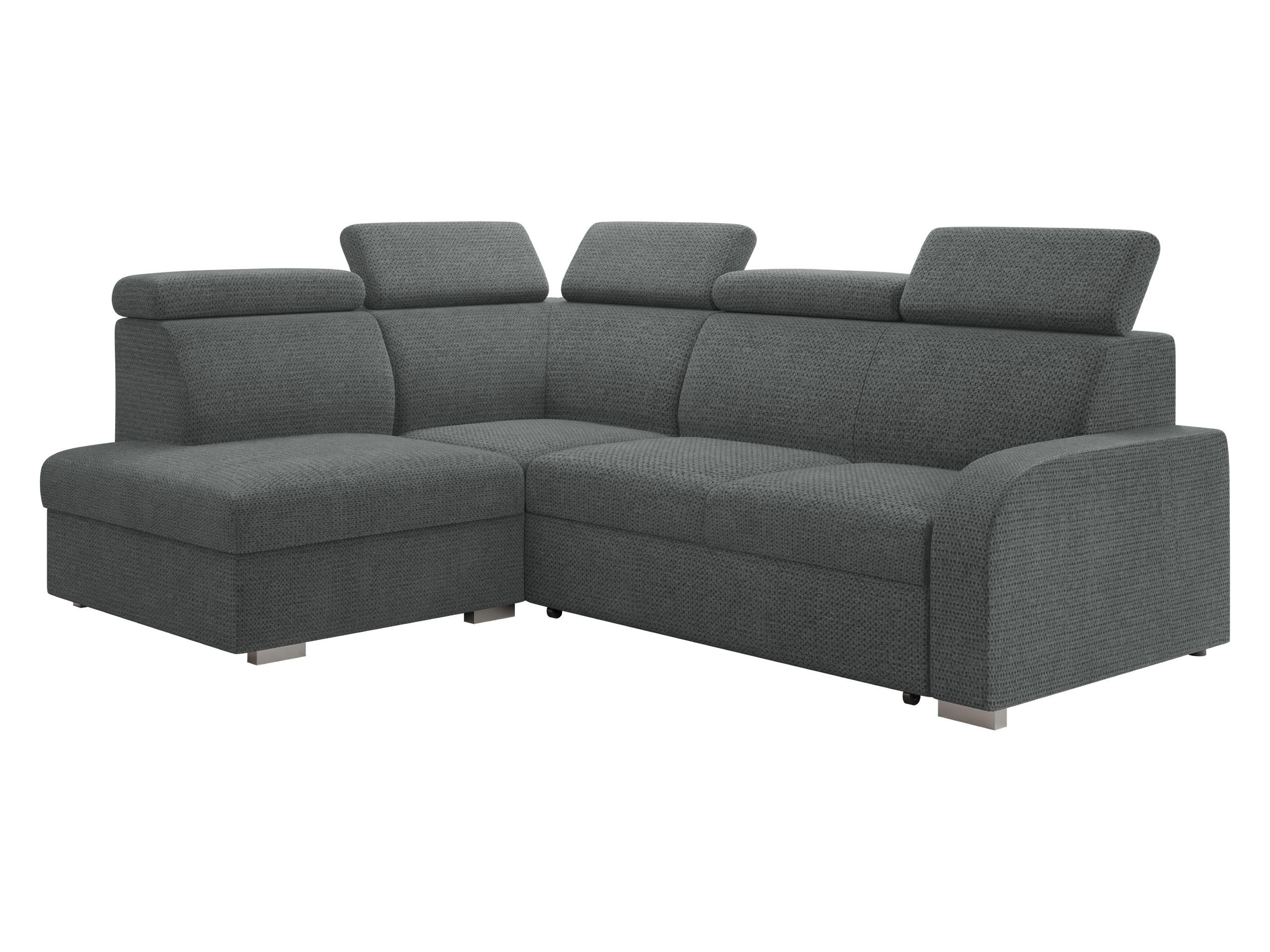 ECKSOFA Oslo 2rRLXp, Seite: Links LXP+R+2R - Silberfarben/Grau, Holz/Textil (250/200cm) - MIRJAN24