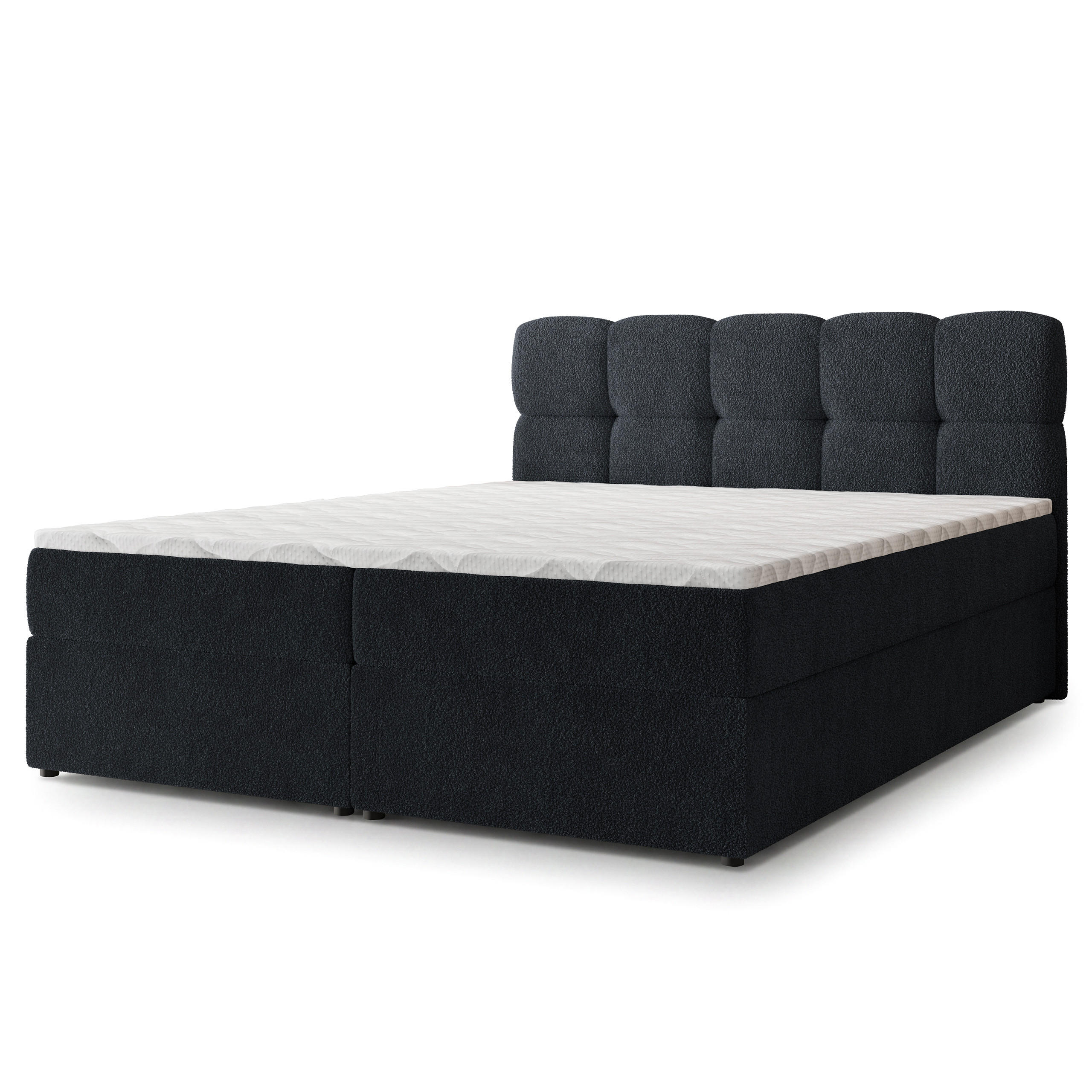MASSENO AMERICKÁ POSTEL MERU 140x200 cm, s matrací a úložným prostorem, Černá