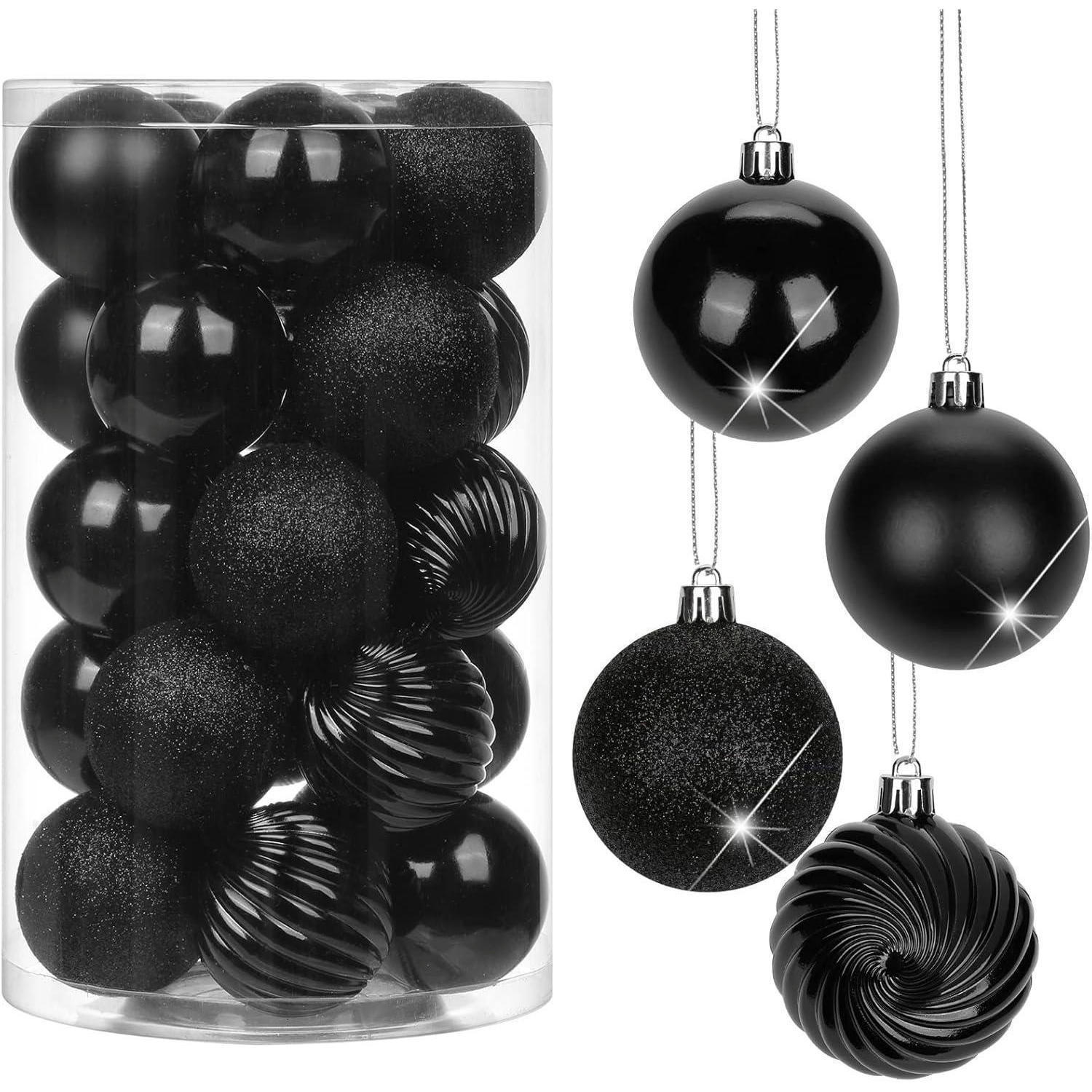 WEIHNACHTSKUGELN 25 Stück Set Schwarz 6 cm - Schwarz, Kunststoff (6/6/6cm)