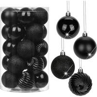 WEIHNACHTSKUGELN 25 Stück Set Schwarz 6 cm - Schwarz, Kunststoff (6/6/6cm)