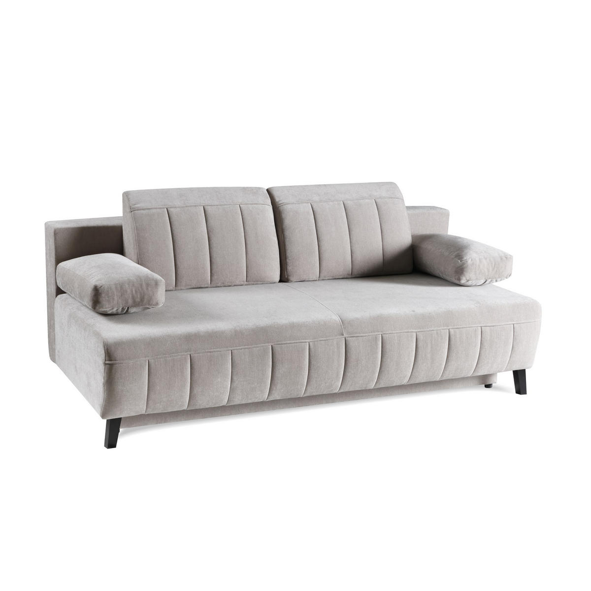 SCHLAFSOFA Aruna, Hellgrau - Hellgrau, Textil/Metall (200/90/98cm) - Bettso
