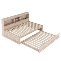 AUSZIEHBETT 90/200 cm DE-04813, mit LED in Natur - Naturfarben, Holzwerkstoff (90/200cm) - ComfortXL