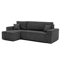 ECKSOFA Paris mit Schlaffunktion Cord - Grau, Textil (244/155cm) - Idohome