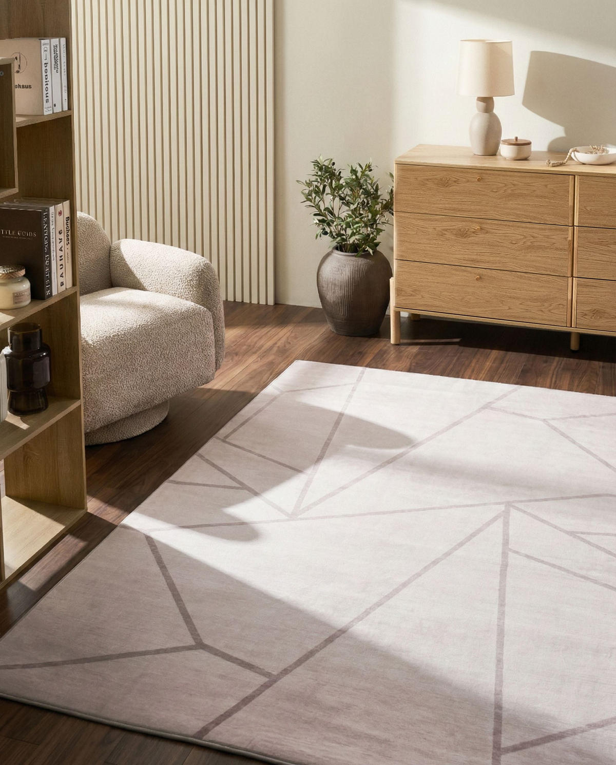 KOBEREC Světle béžový 160/230 cm Posof - béžová, textil (160/230cm) - Beliani
