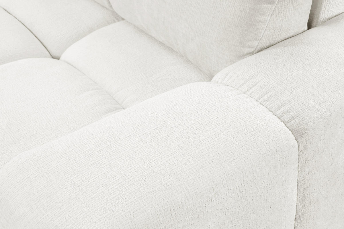 BETTSOFA DUCA Creme Chenille-Stoff mit Schlaffunktion - Creme, Holz (259/90/99cm) - MASSENO