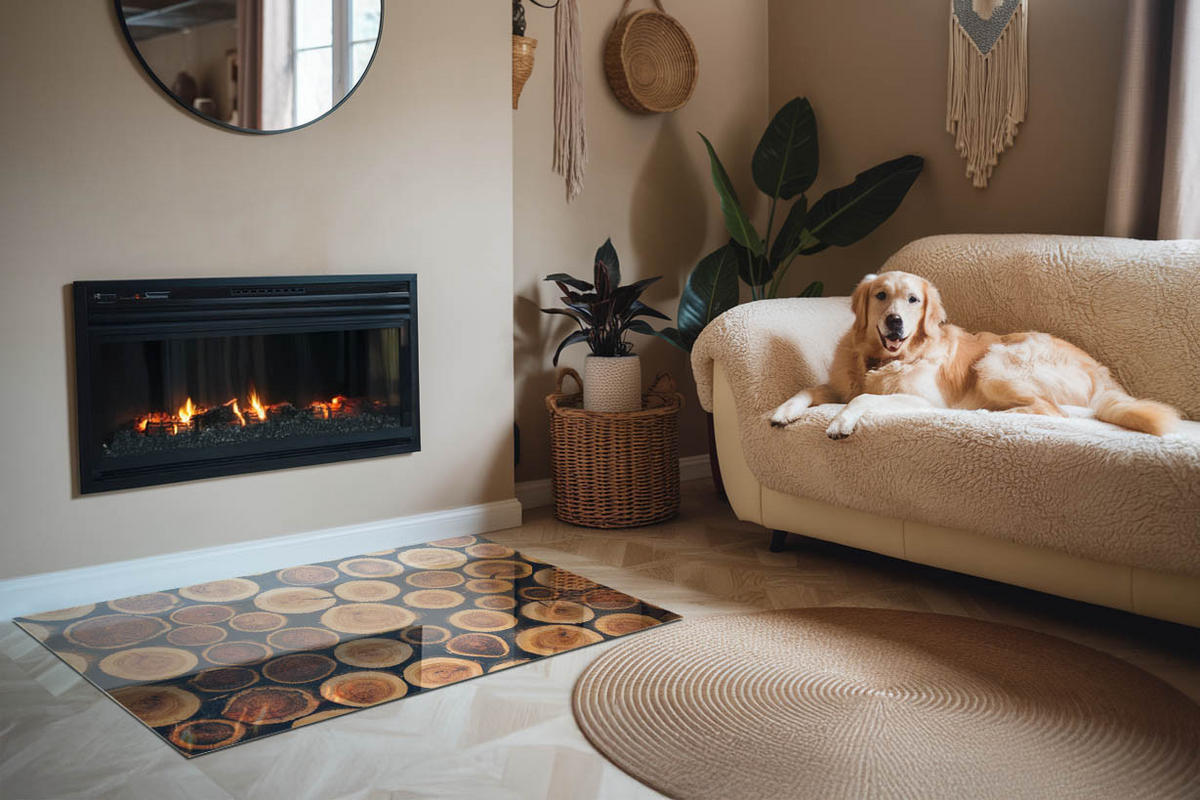 GLASPLATTE für Kamin 120x80 cm Braun - Braun, Glas (120/80/0.4cm) - ArtPrintCave