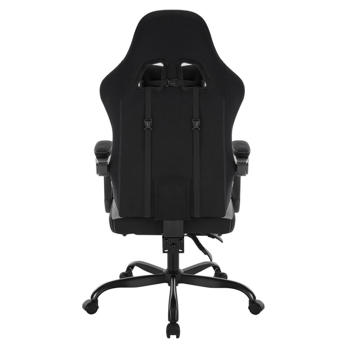 BÜROSTUHL ergonomisch mit Massagefunktion 70 x 70 x 127 cm Black + Gray - Schwarz, Metall (70/127/70.1cm) - Meubliv
