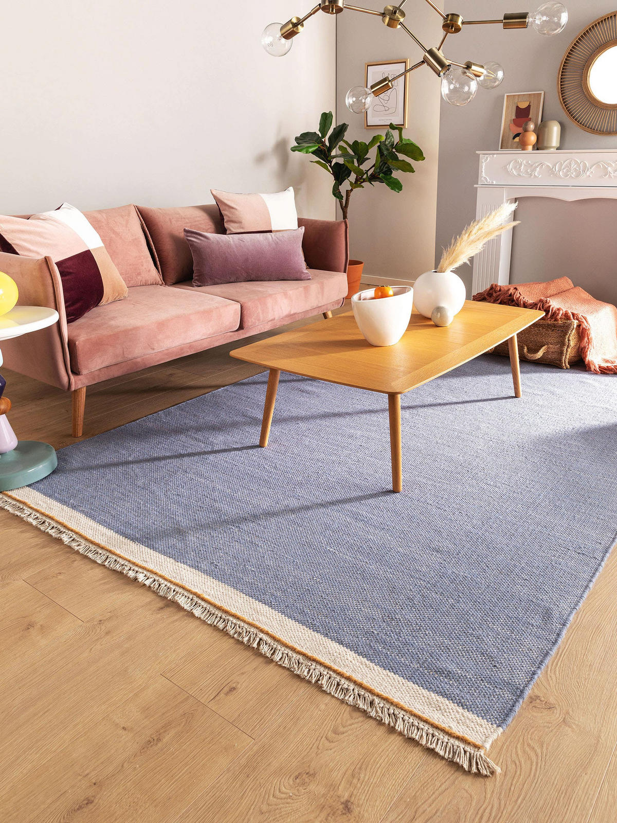 WOLLTEPPICH Karla Blau 160x230 cm - Blau, Textil (160/230cm) - benuta Pop