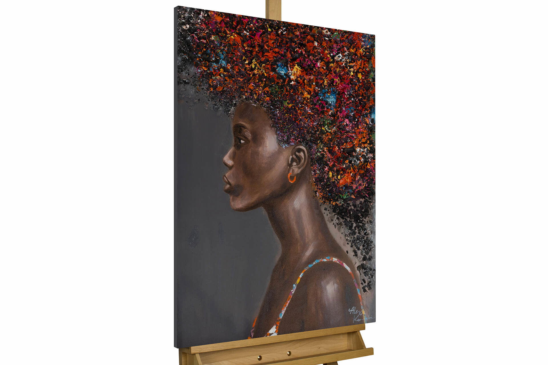 KUNSTLOFT RUČNĚ MALOVANÝ AKRYLOVÝ OBRAZ ČERNÝ, 60/90 CM