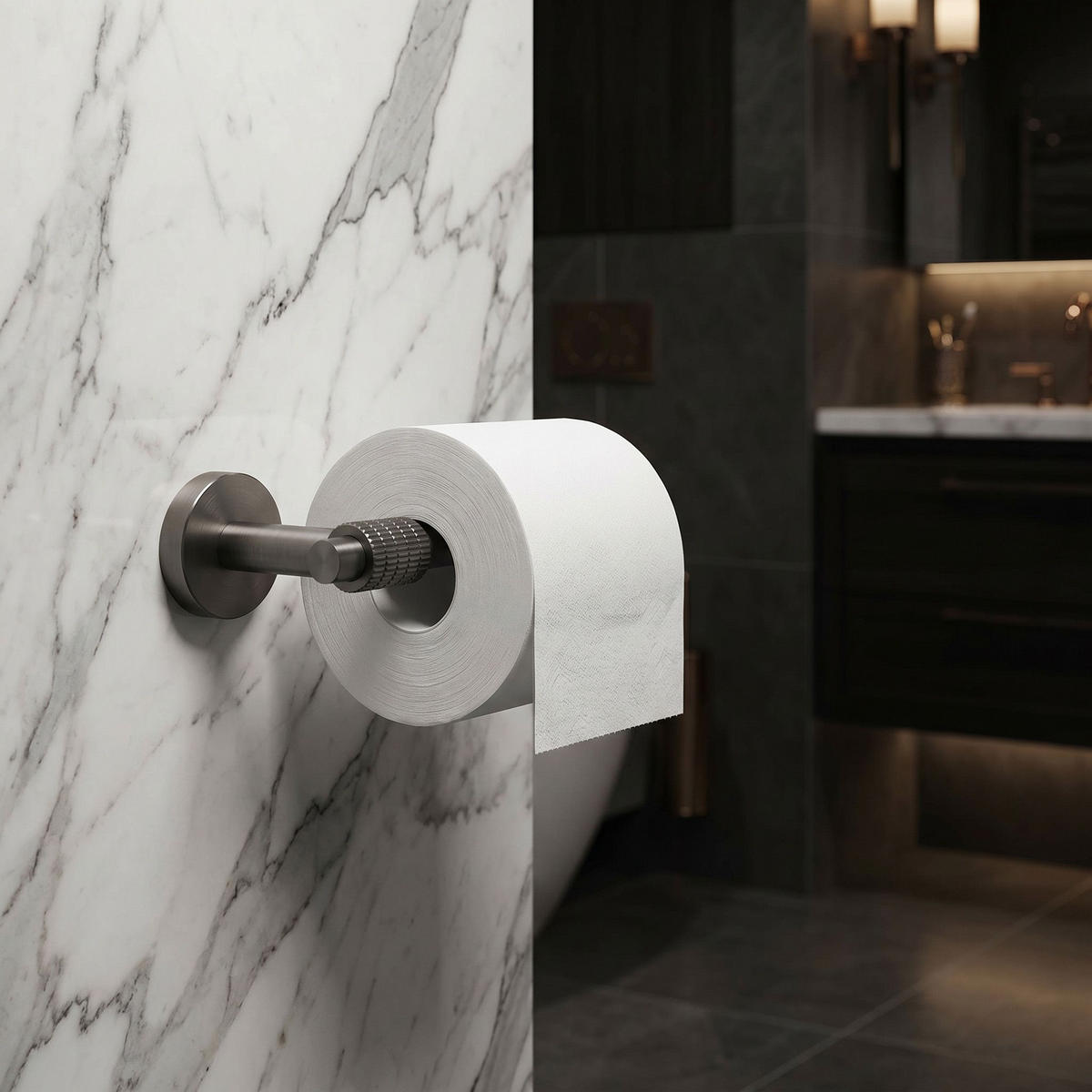 HALTER Für Toilettenpapier Rea 29105 Riwon Titan - Titanfarben, Metall (16/5/8.5cm) - REA