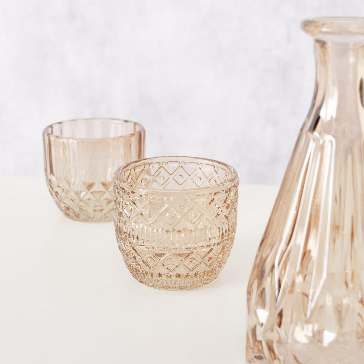 DEKOSET aus Glas Kerzenhalter und Vase Cherin - Orange, Glas (6/15/6cm) - Boltze Home