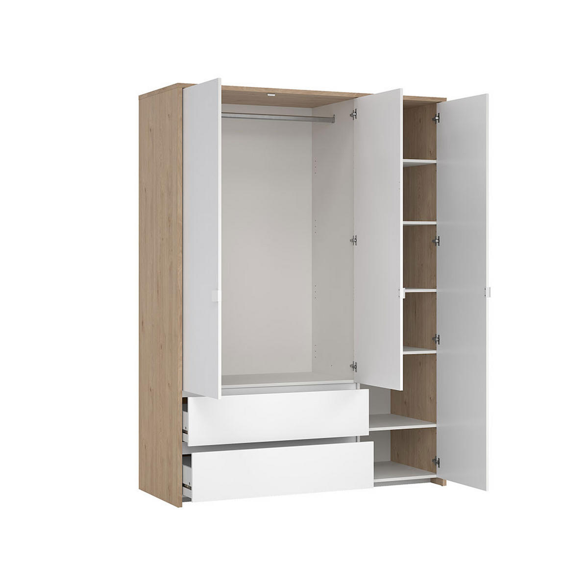 KLEIDERSCHRANK, Next, Weiß, Holzwerkstoff, 149 x 58 x 203 cm - Weiß, Holzwerkstoff (149/203/58cm) - ebuy24