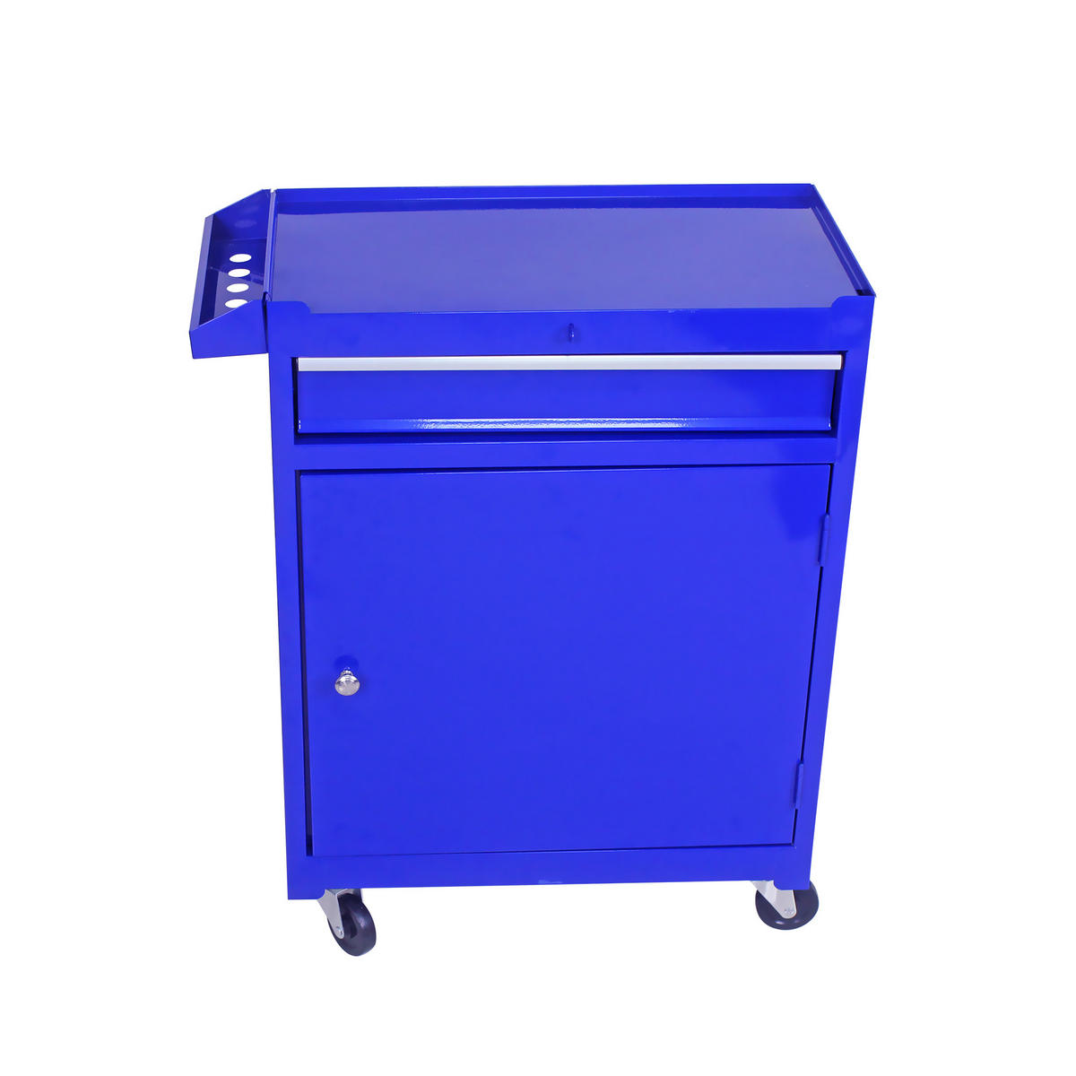 KOMBINATIONSWAGEN – Ausgestattet mit fünf Schubladen, feststellbaren Rollen und rutschfesten Schubladeneinlagen (Blau) - Blau, Metall (28/102/58.5cm) - DCA