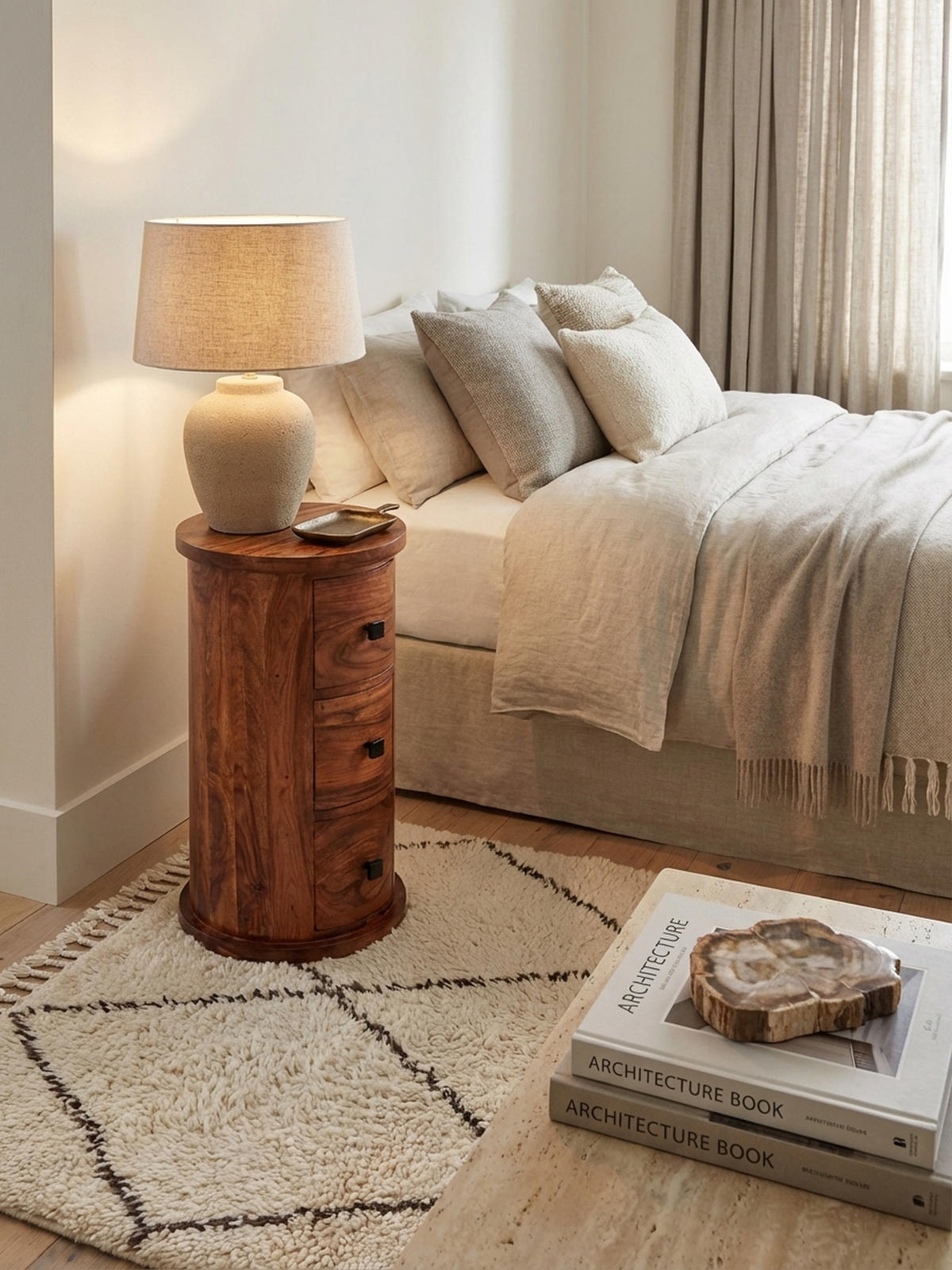 KOMMODE – Massivholz, 3 Schubladen, rustikal - Braun, Holz/Metall (35/65/35cm) - KADIMA DESIGN