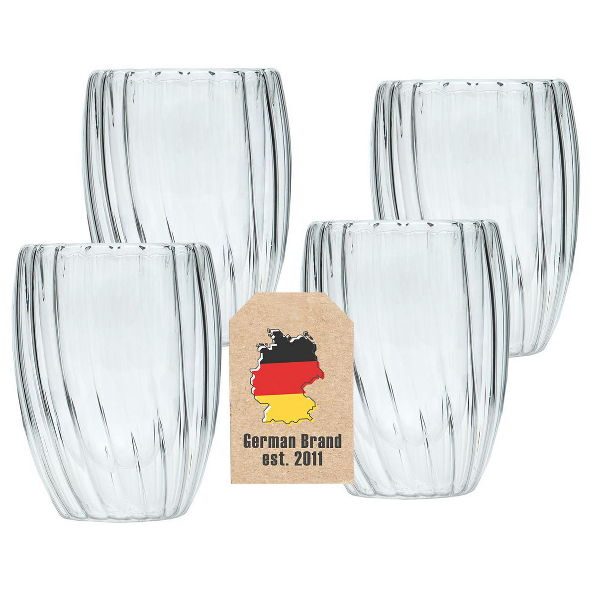 THERMO TEE GLAS 210ml (4-tlg) - Transparent, Glas - Intirilife
