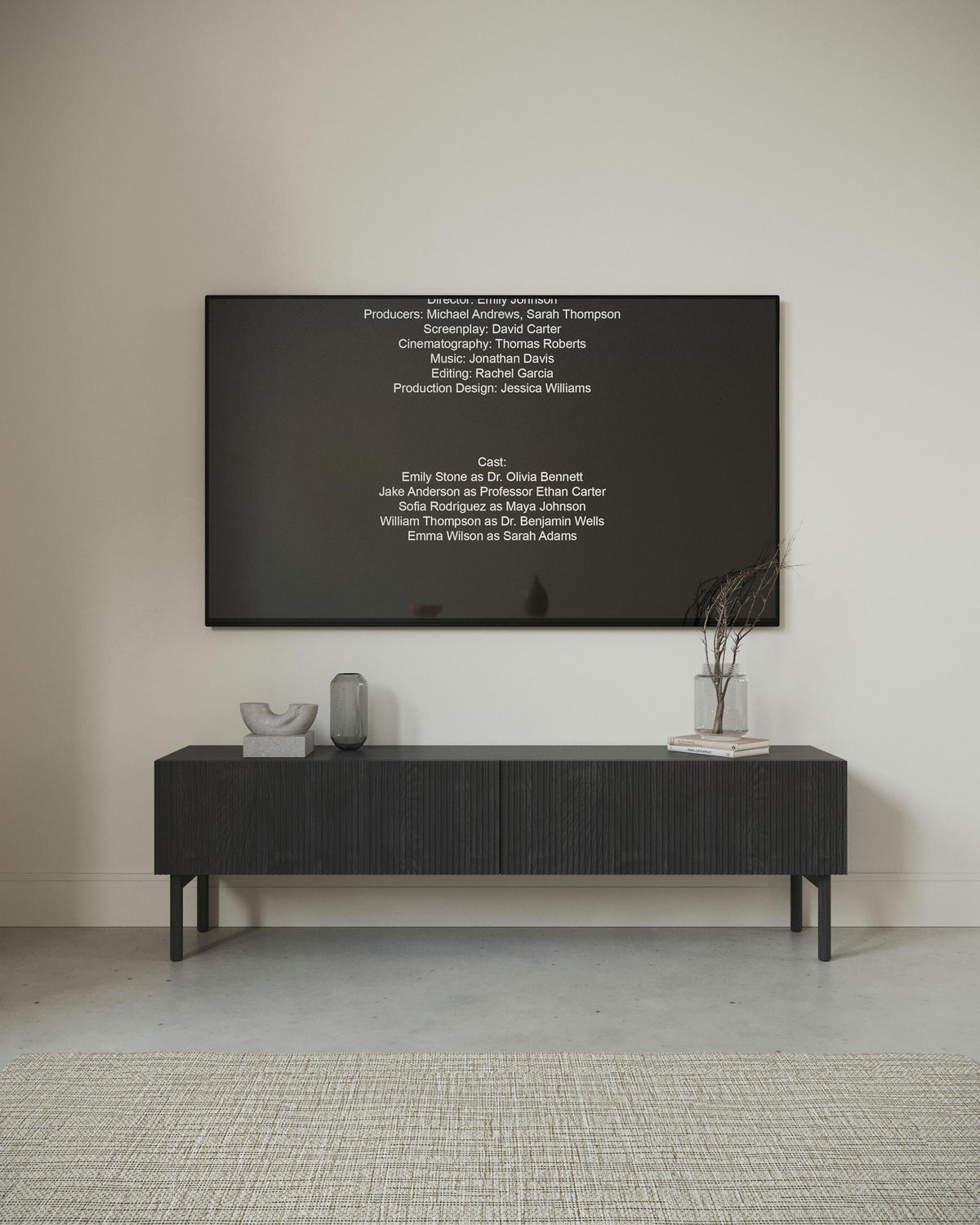 TV-LOWBOARD Nolie Holzoptik Esche Schwarz 175 cm - Schwarz, Holz/Holzwerkstoff (175/51/31.6cm) - Selsey