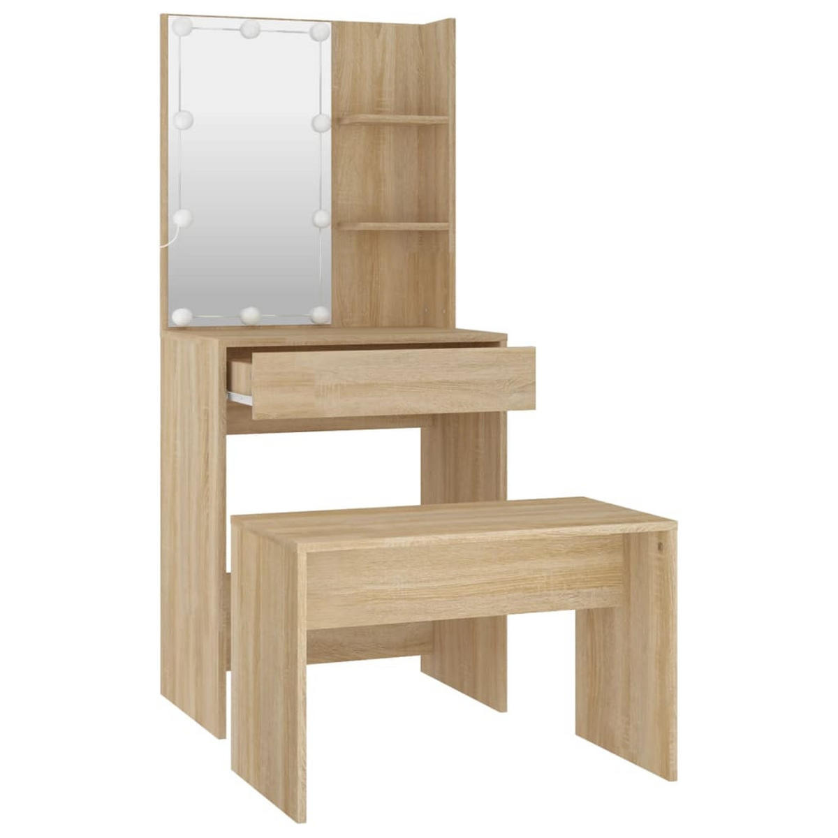 SCHMINKTISCH Dugan 60/40/140 cm - Braun, Holzwerkstoff (60/140/40cm) - Nettlife