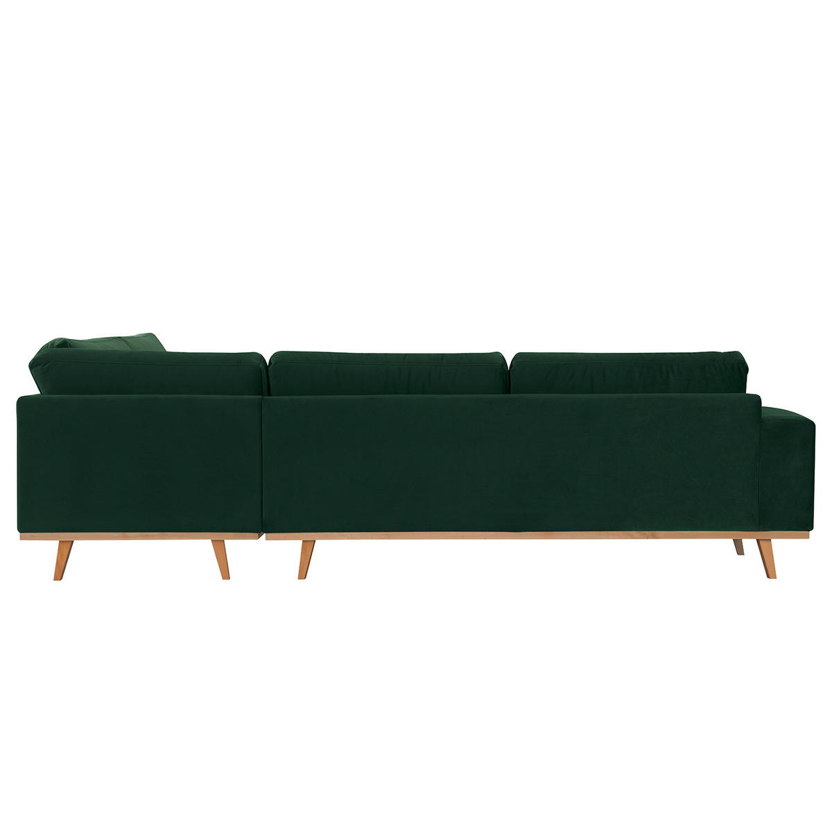 ECKSOFA mit Ottomane - Buchefarben/Grün, Buchenholz/Textil (287/219cm) - home24