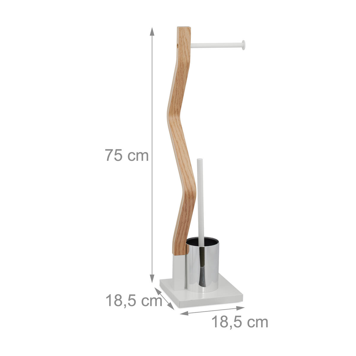WC Garnitur - Multicolor, Holzwerkstoff/Metall (18.5/75/18.5cm) - Relaxdays