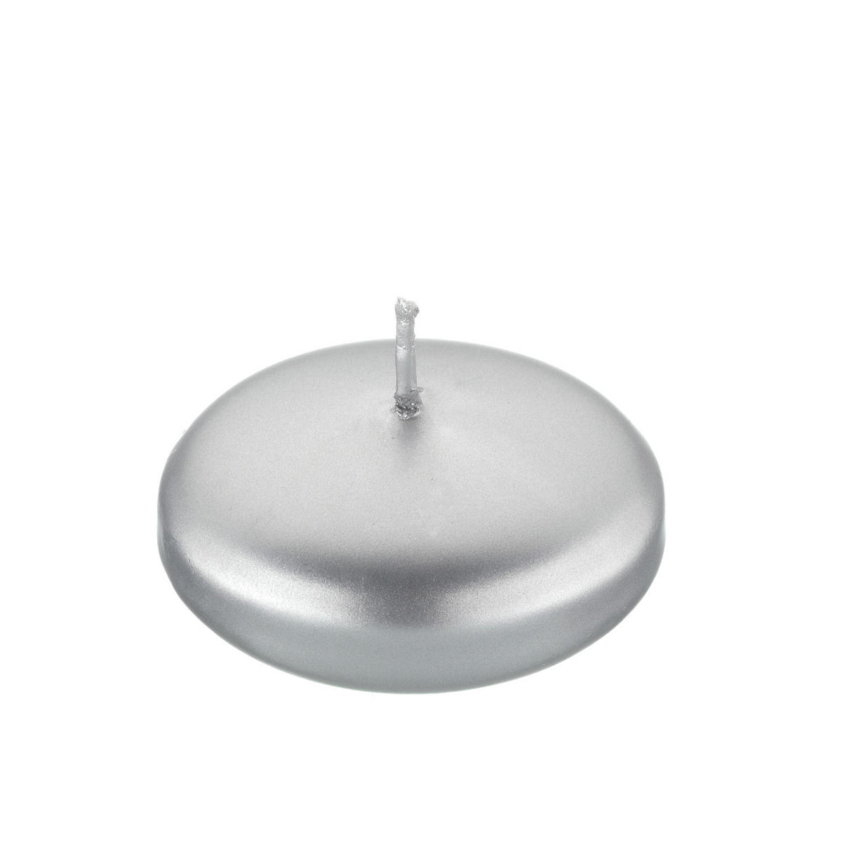 SCHWIMMKERZEN Silber 26 x Ø 42 mm, 8 Stück - Silberfarben, Paraffin (4.2/2.6/2.6cm) - Kopschitz Kerzen